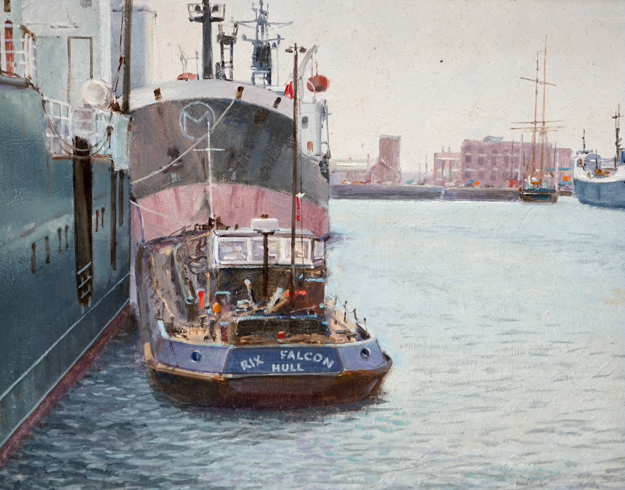 Terence Storey (b.1923-), oil on board, Tug boat in Falmouth harbour, signed, 23 x 29cm